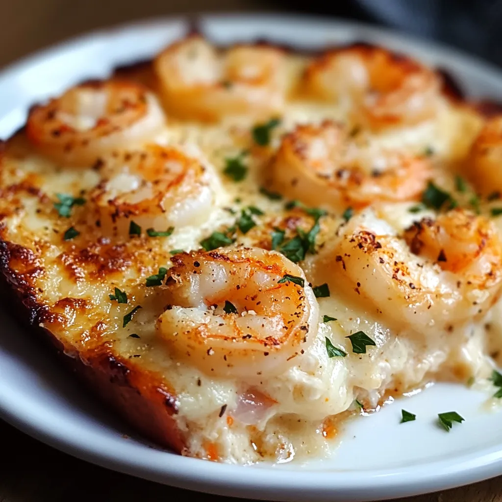easy Delicious Garlic Shrimp Gratin