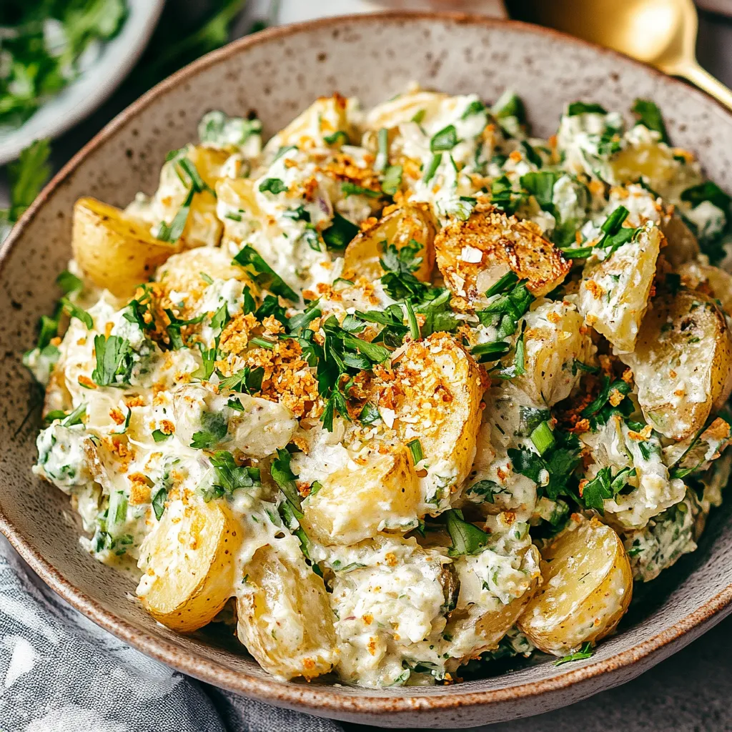 easy smashed baby potato salad