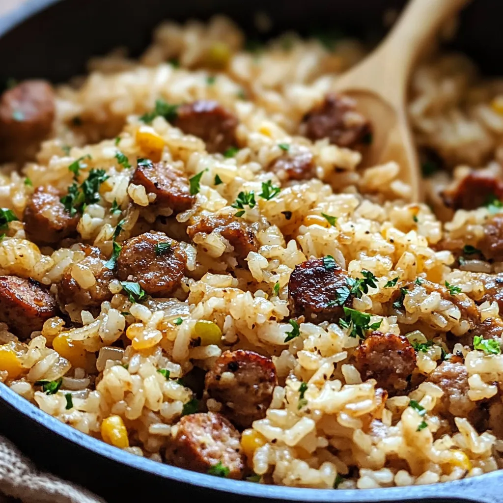 Yummy Cajun Sausage and Rice Skillet