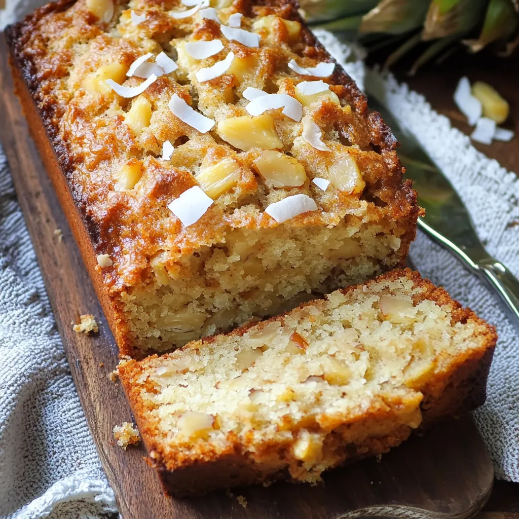 Banana Bread with Pineapple, Coconut and Macadamias, Hawaiian Style