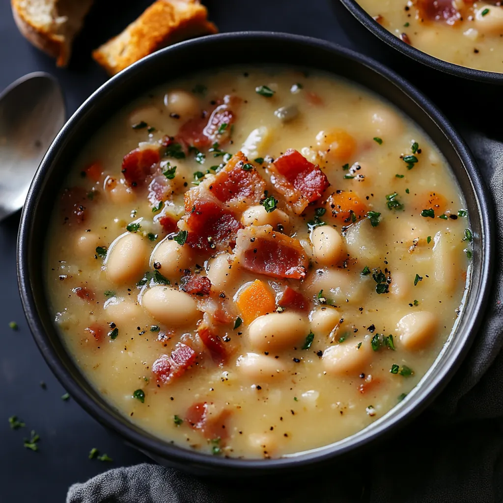 Yummy White Bean Soup with Bacon