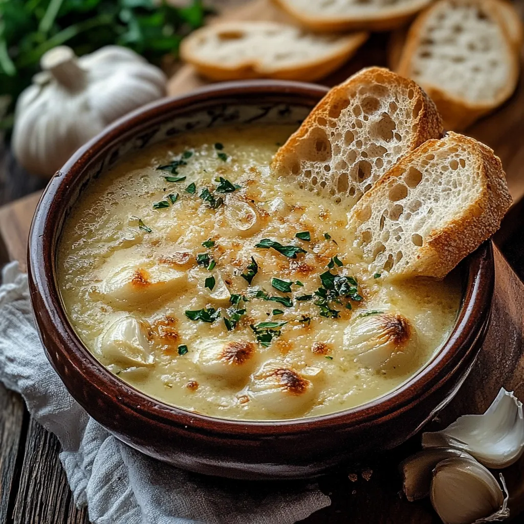 Yummy Country French Garlic Soup
