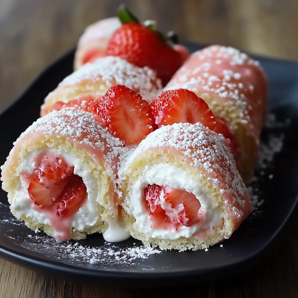 Easy Strawberry Shortcake Cheesecake Rolls