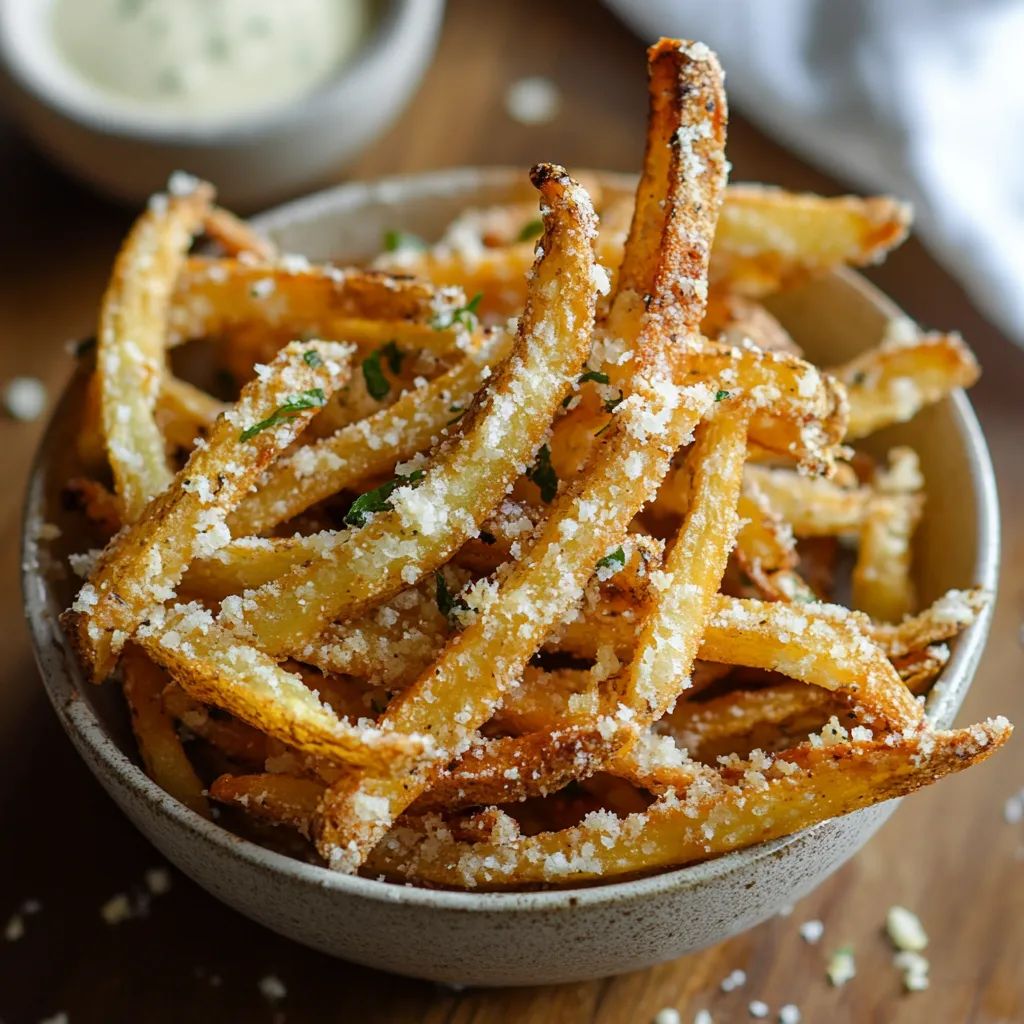 Golden Garlic Parmesan Fries Air Fryer
