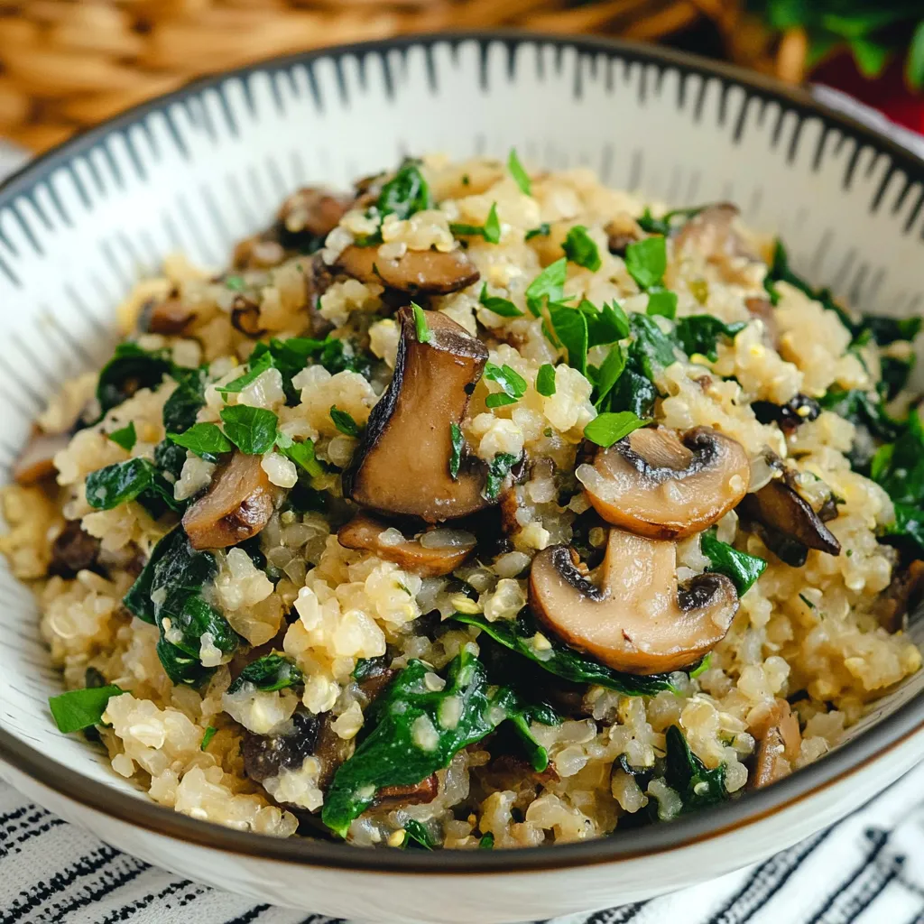 Low Carb Mushroom & Spinach Cauliflower Rice
