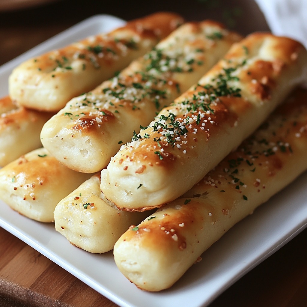 Easy Soft Homemade Garlic Breadsticks