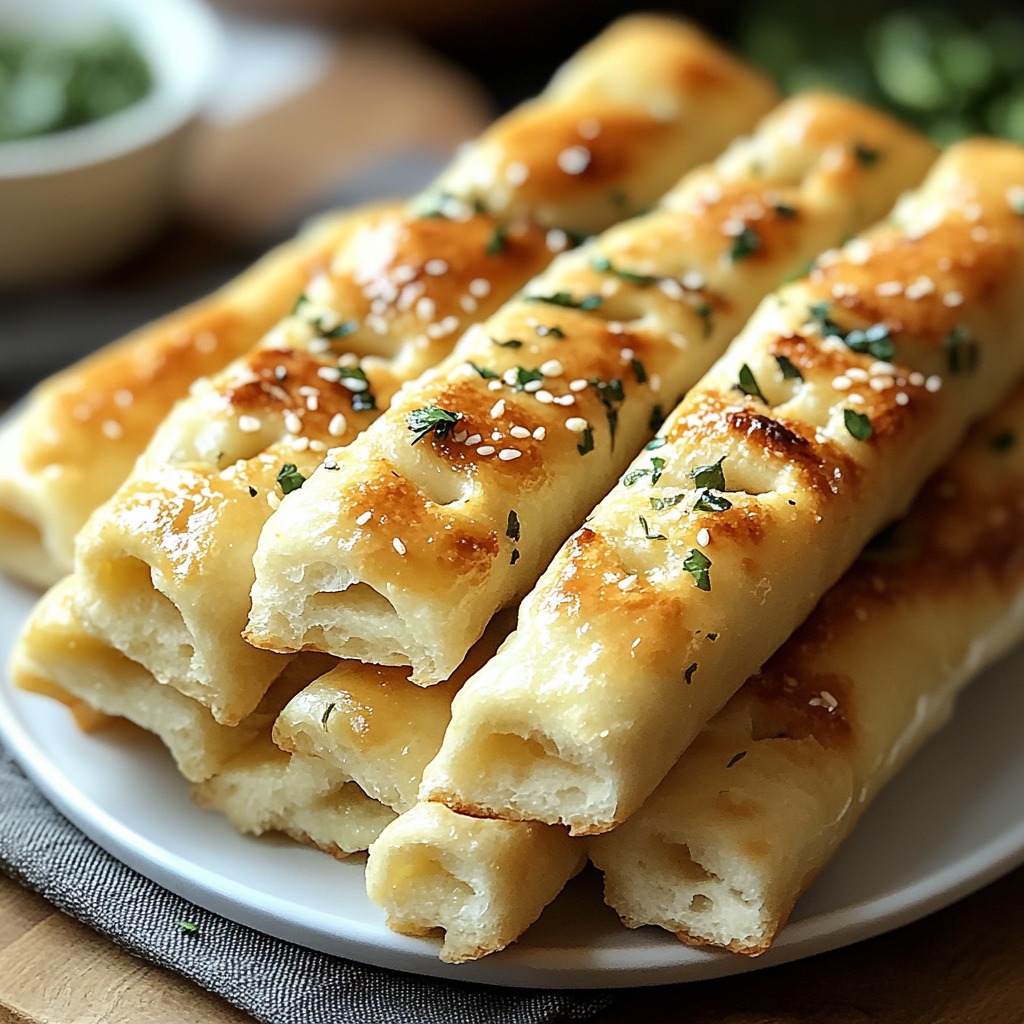 Delicious Soft Homemade Garlic Breadsticks
