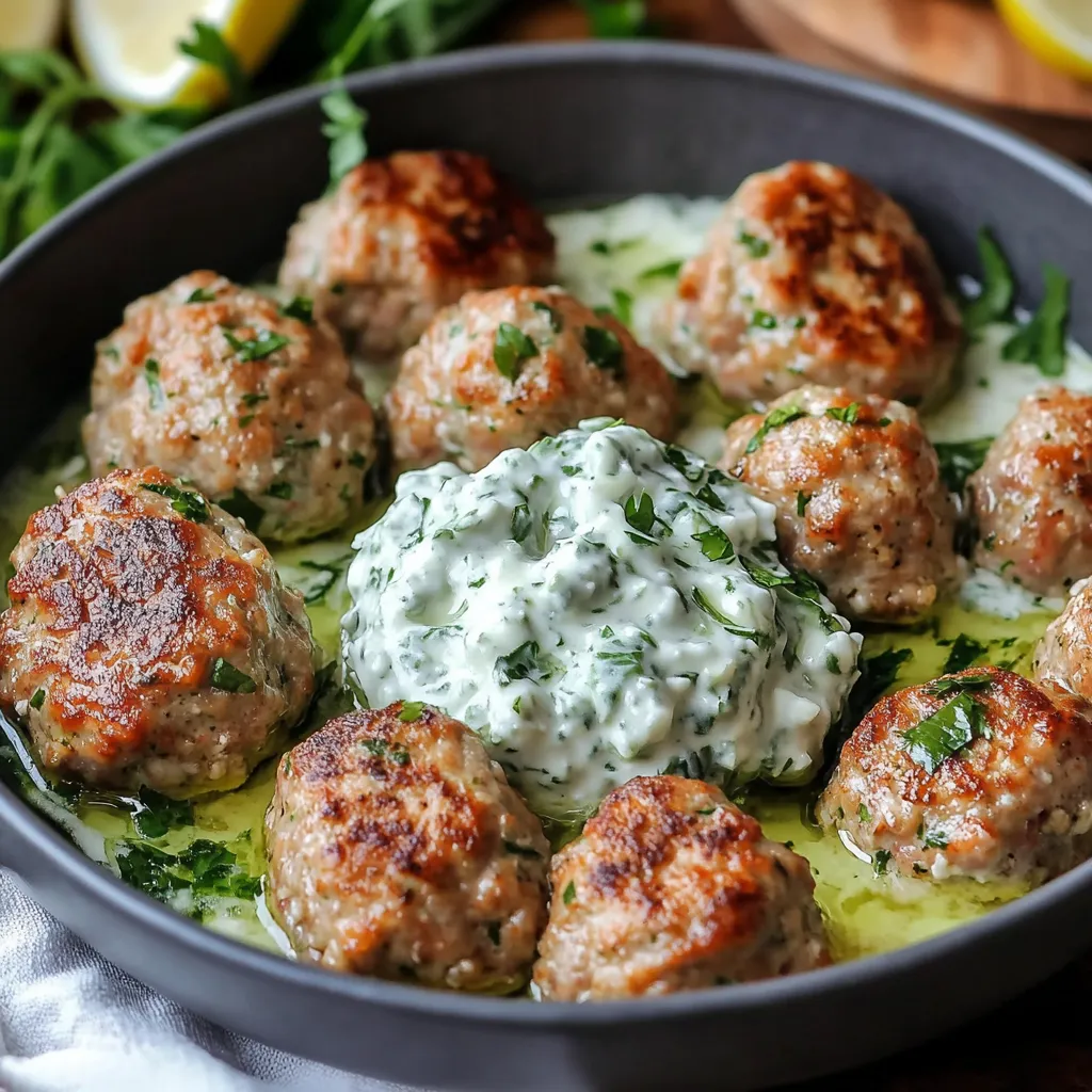 Delicious Greek Turkey Meatballs with Tzatziki