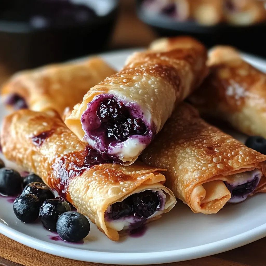 Blueberry Cream Cheese Egg Rolls Sweet Treat