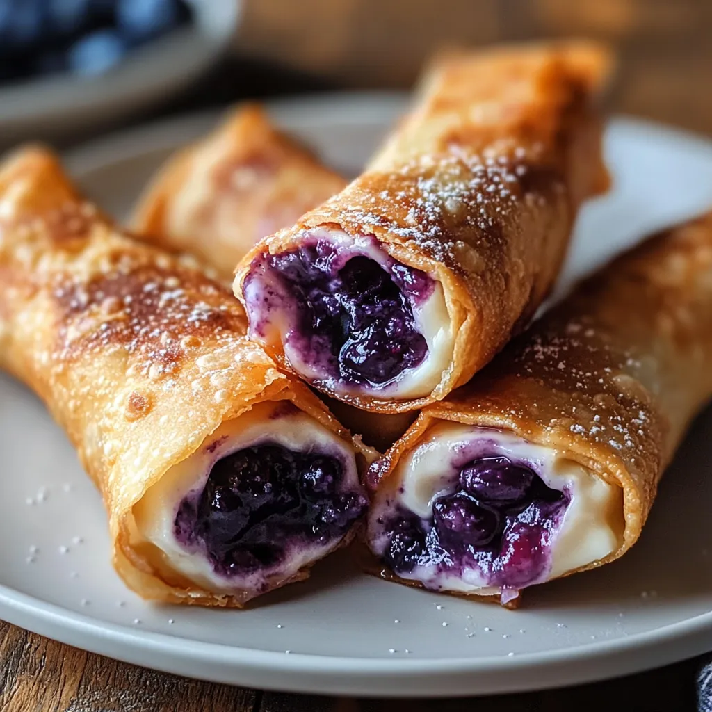 Delicious Blueberry Cream Cheese Egg Rolls Recipe