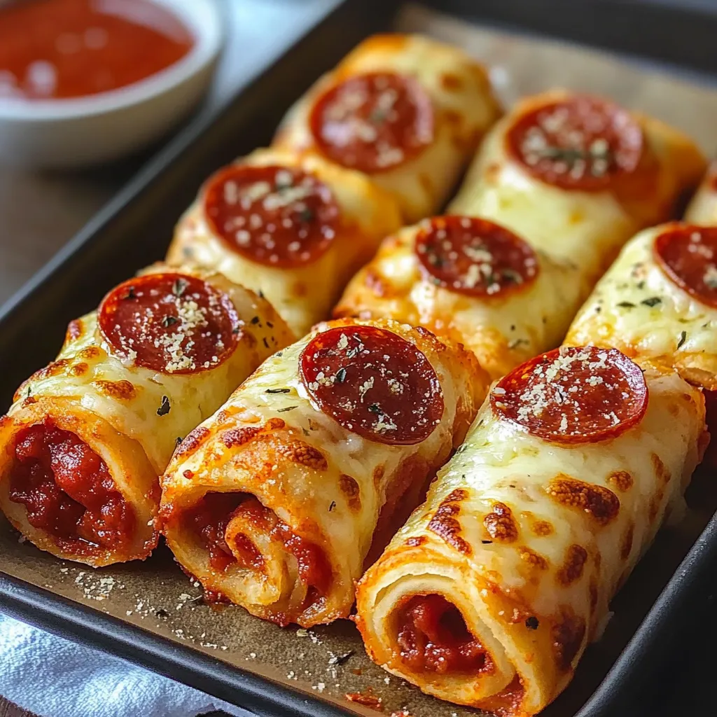 Gooey Pepperoni Pizza Roll Ups with Cheese and Marinara