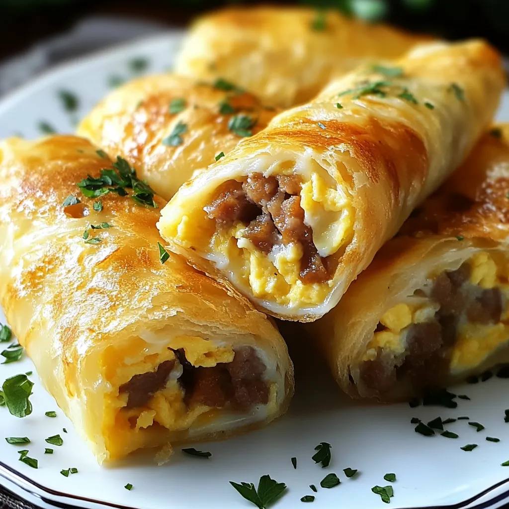 Delicious Sausage, Egg, and Cheese Breakfast Roll-Ups
