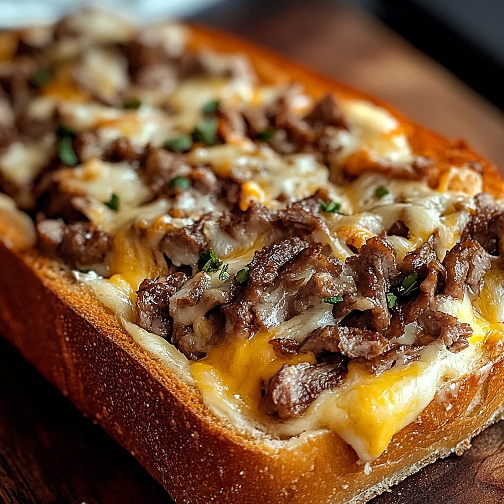 Tasty Garlic Philly Cheesesteak Bread