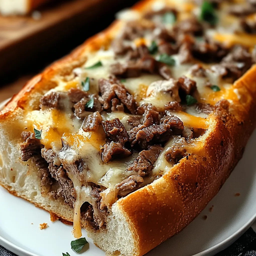 yummy Garlic Philly Cheesesteak Bread