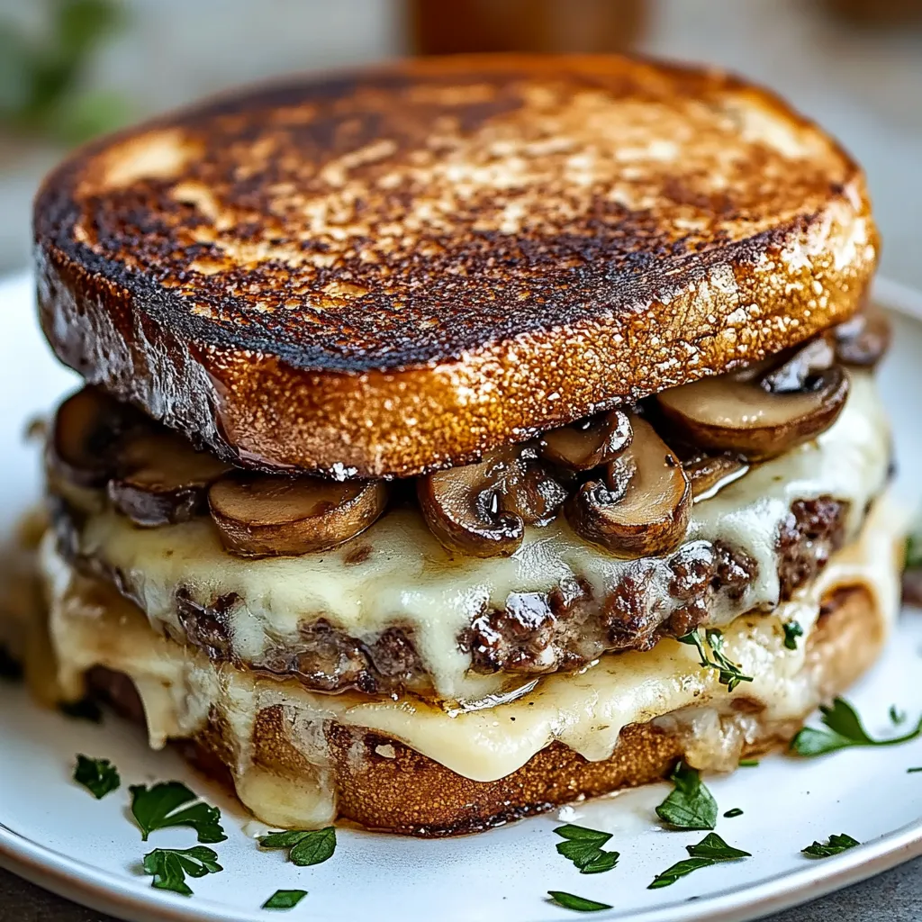 Easy Mushroom Swiss Patty Melt