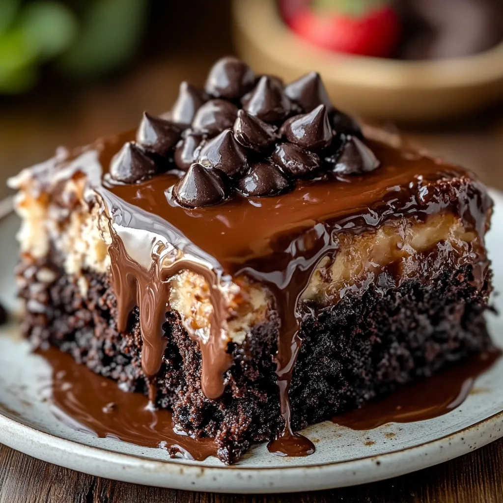 Easy German Chocolate Poke Cake