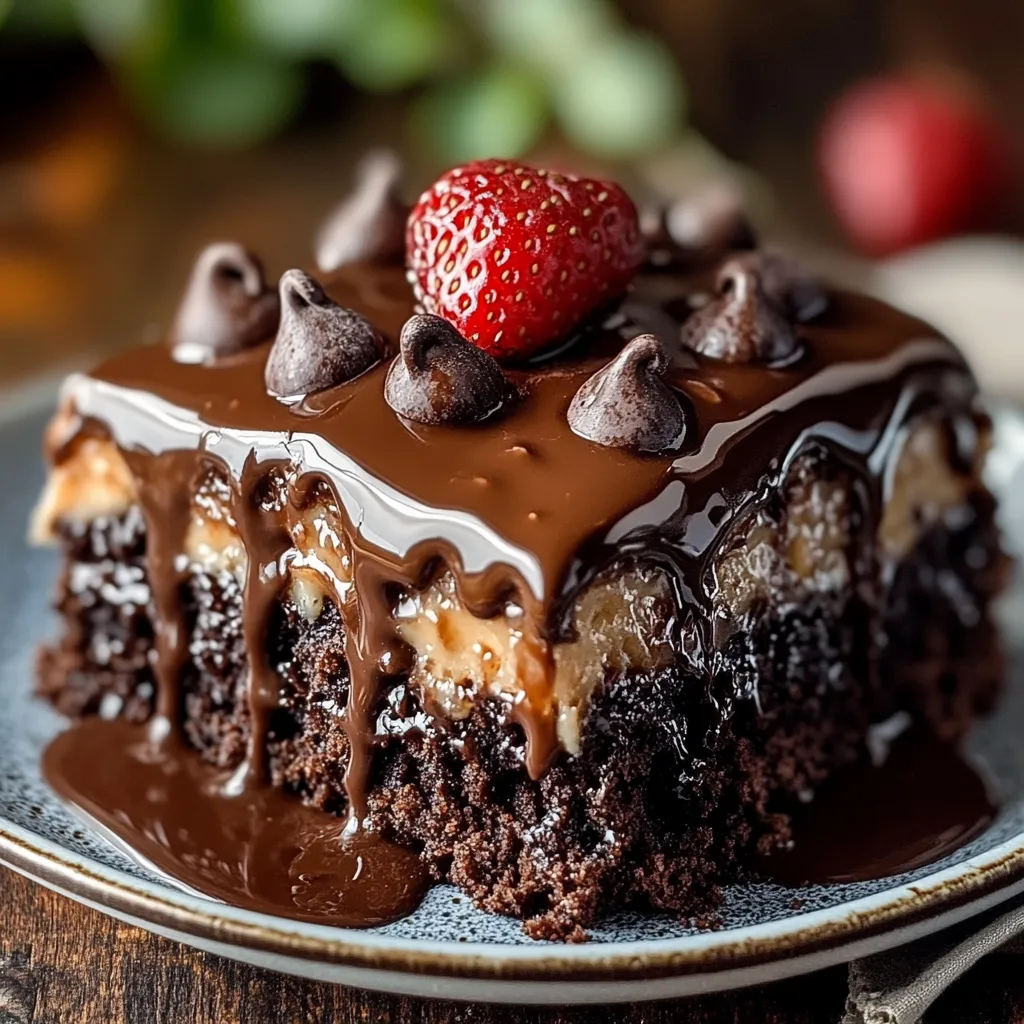 Delicious German Chocolate Poke Cake