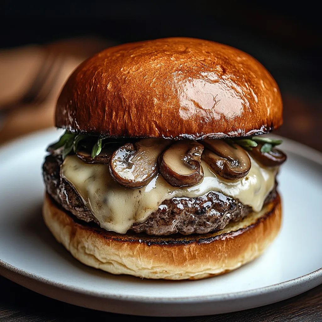 Easy Mushroom Swiss Burger