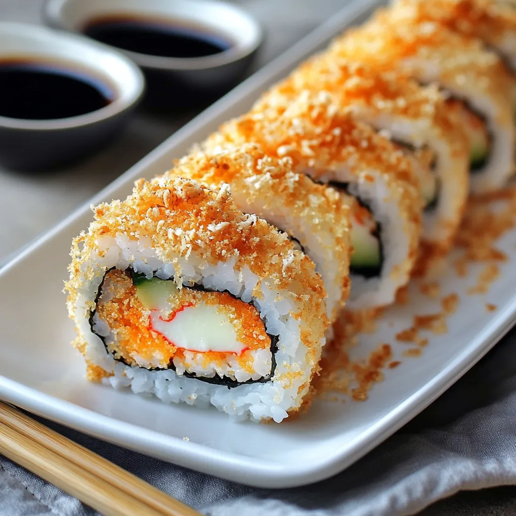 Crunchy Avocado Crab Sushi Rolls