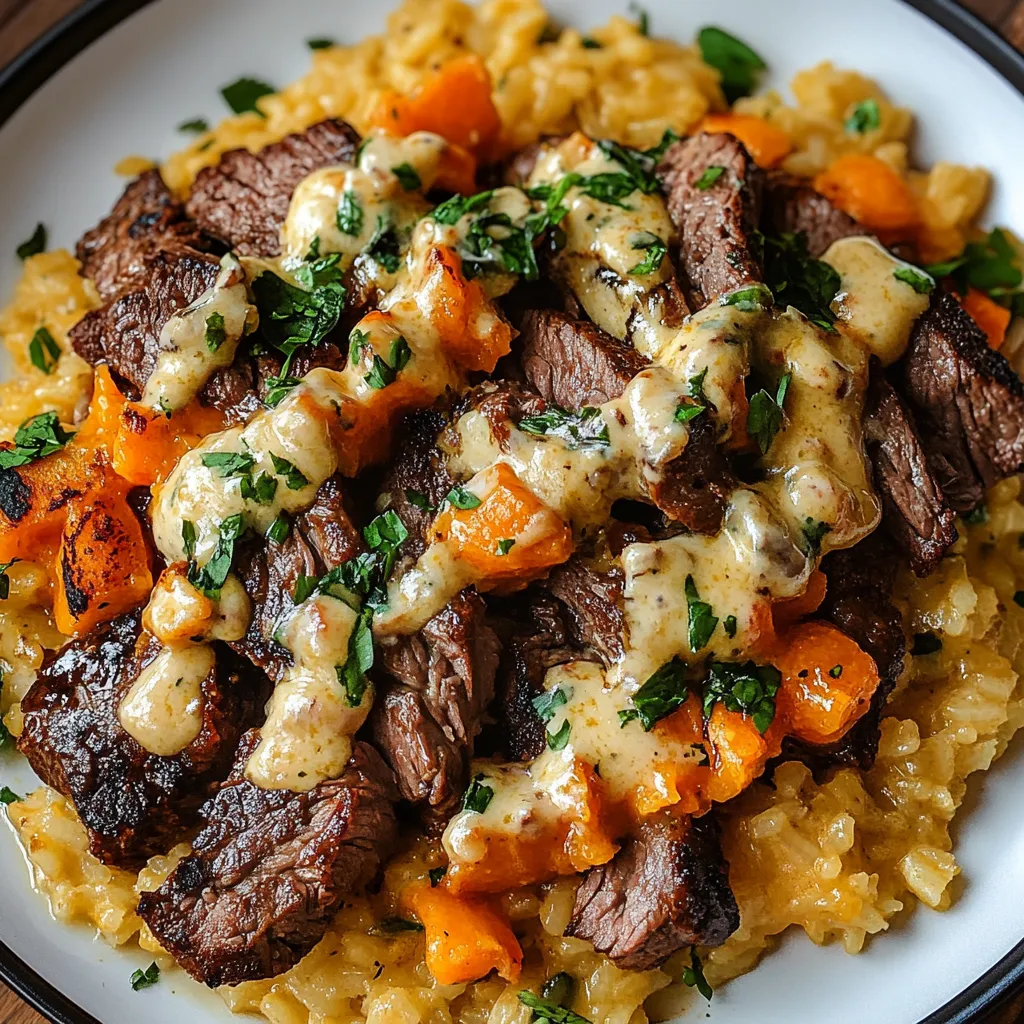 Easy Steak & Queso Rice