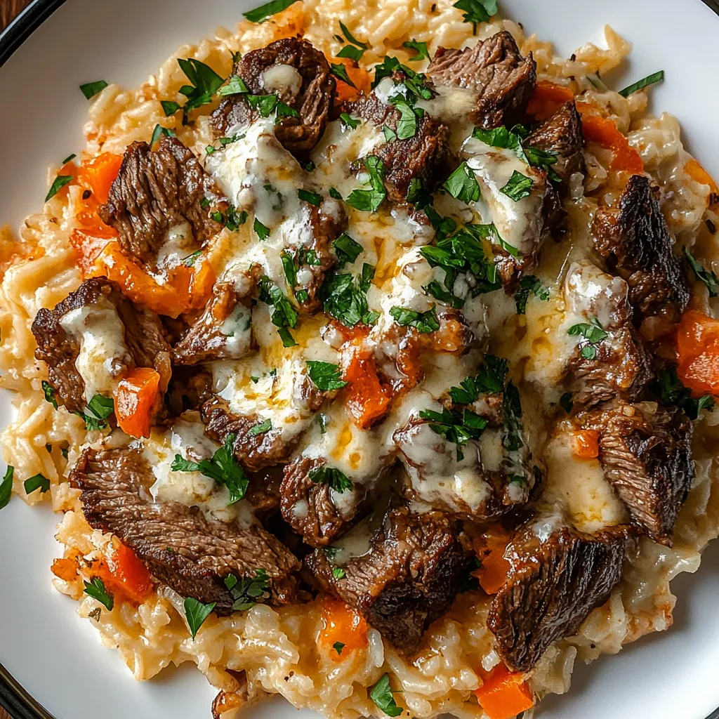 Delicious Steak & Queso Rice