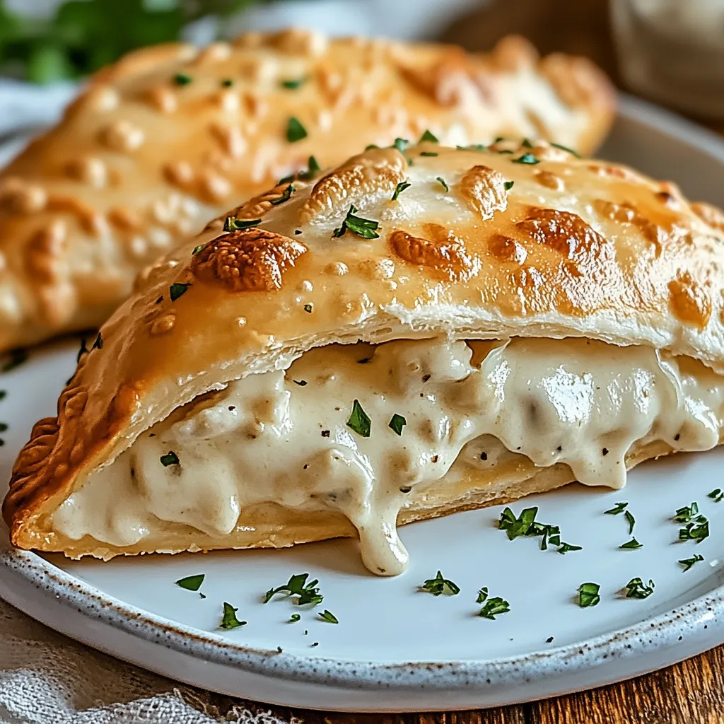 Delicious Crispy Cheesy Chicken Alfredo Air Fryer Calzones