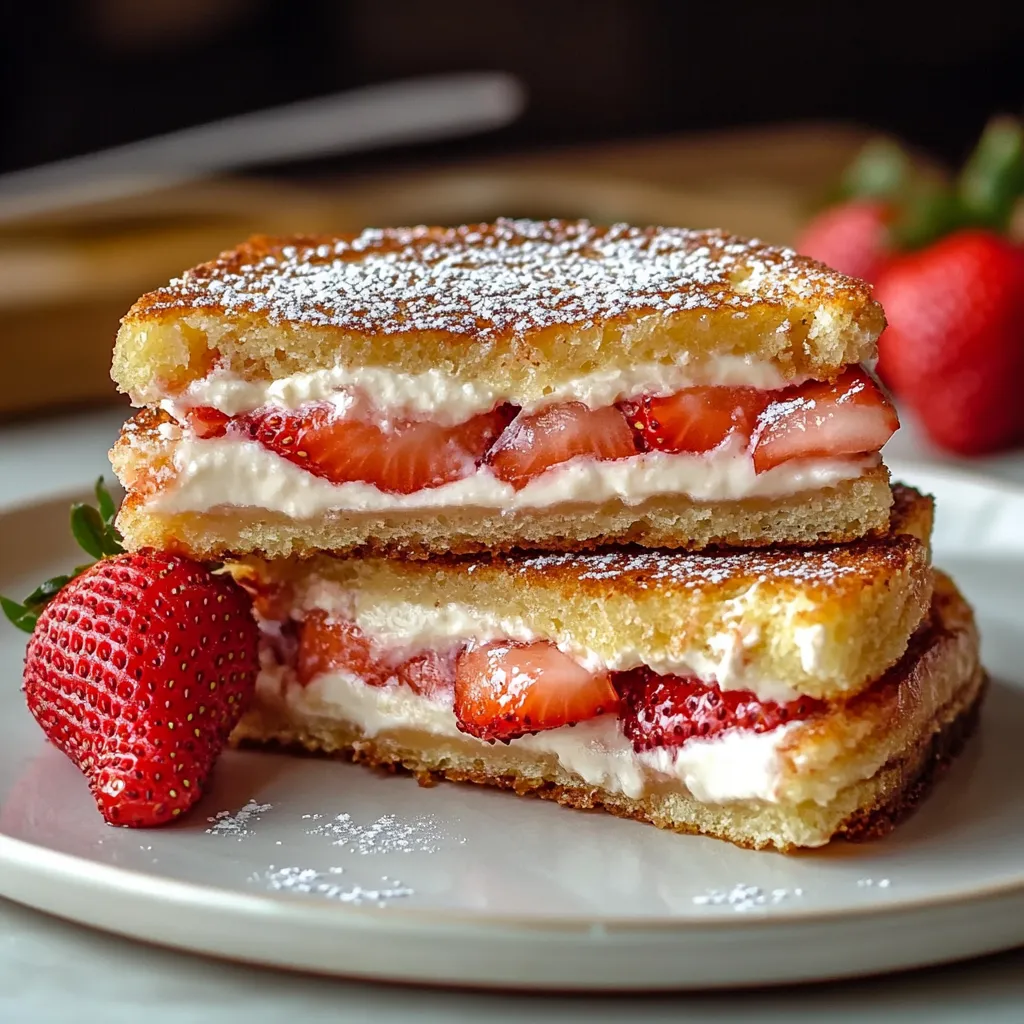 Easy Fried Strawberry Cheesecake Sandwiches