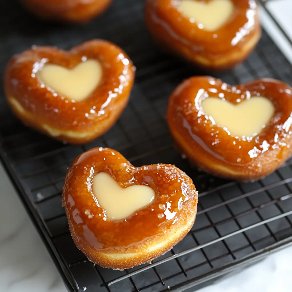 Creme Brûlée Heart Donuts