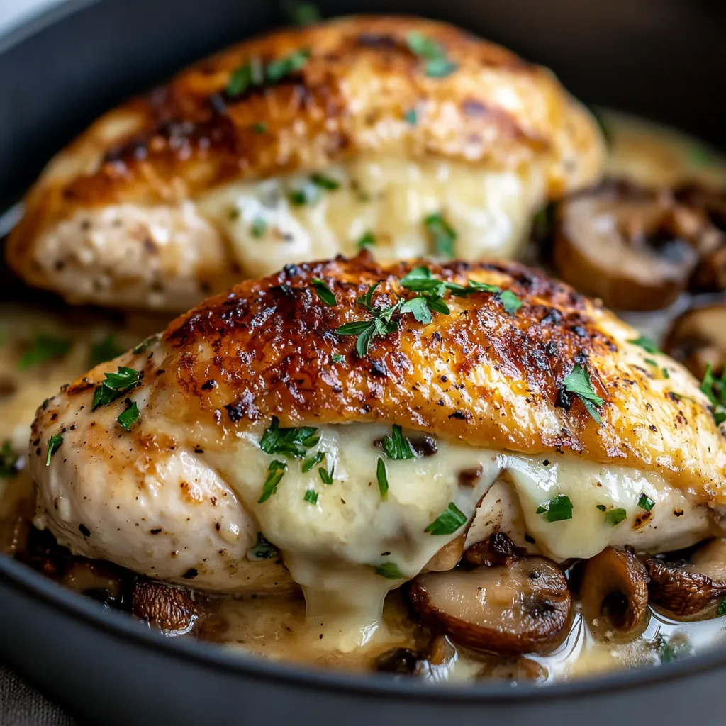 Easy Healthy Mushroom Stuffed Chicken Breast