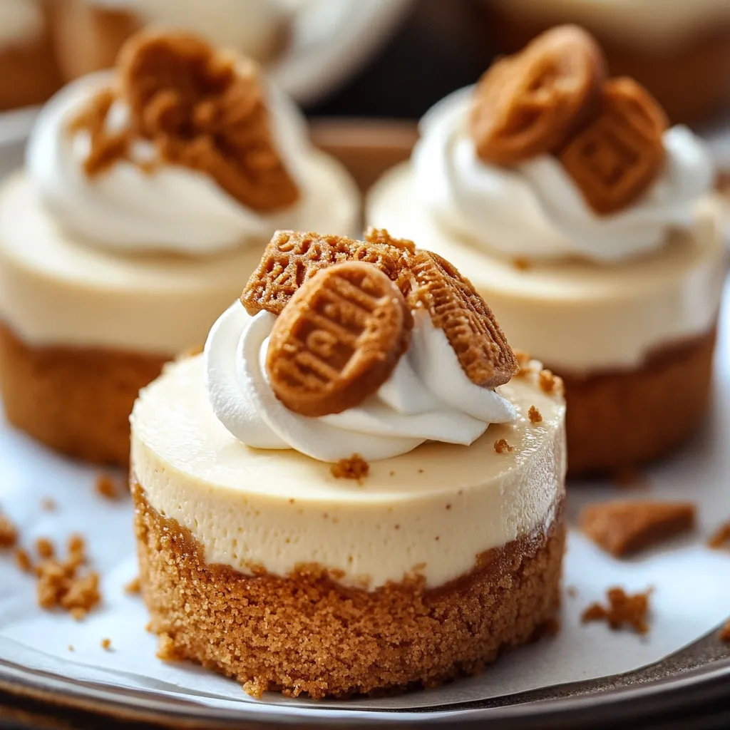 Delicious No Bake Mini Biscoff Cheesecakes