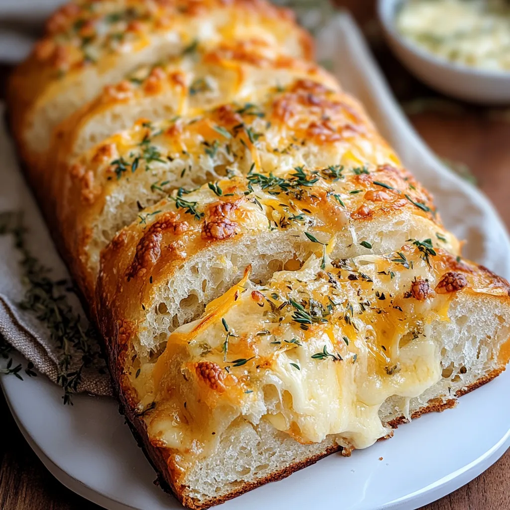 Delicious Soft Garlic Herb Cheddar Cheese Bread.