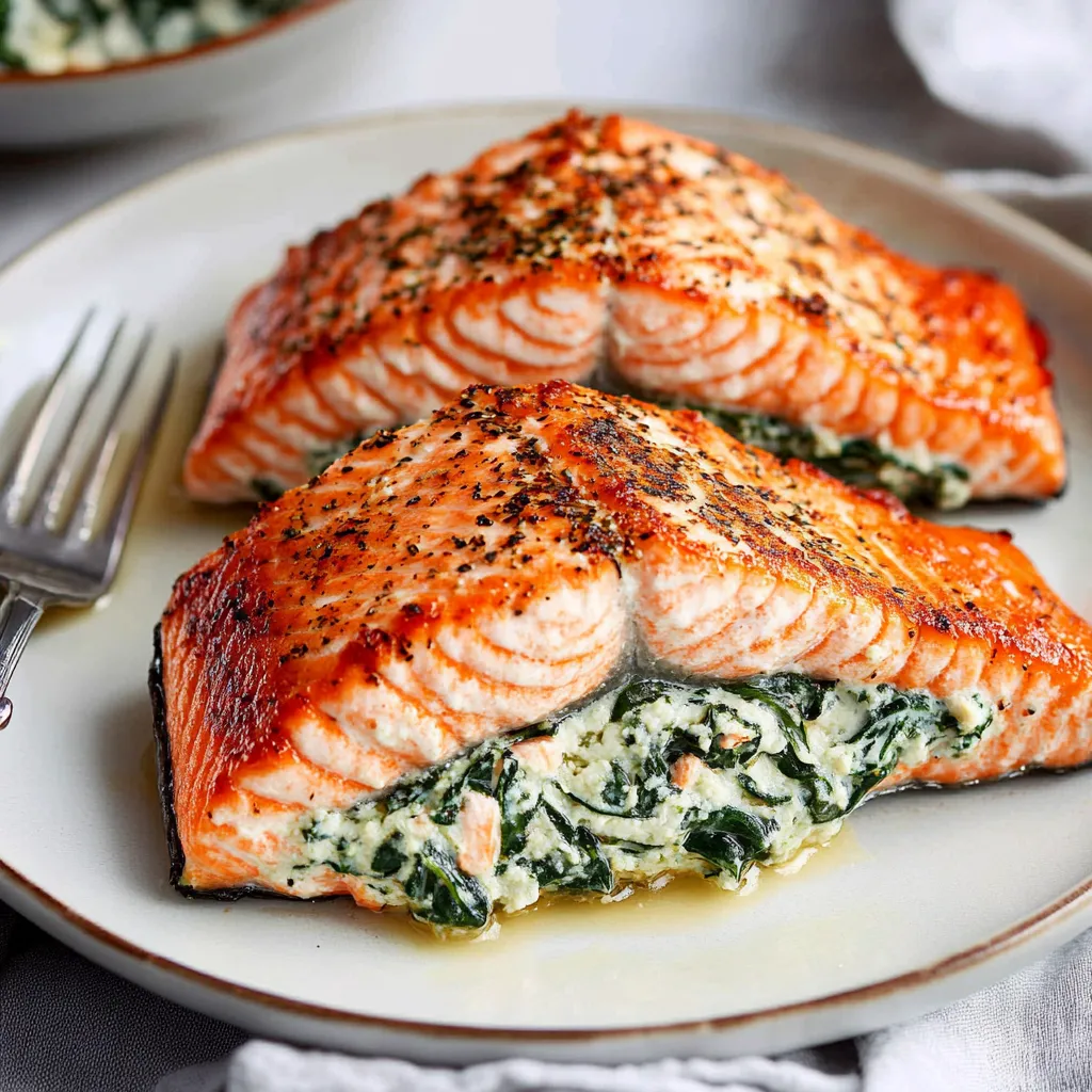 Tasty Spinach Cheese Salmon