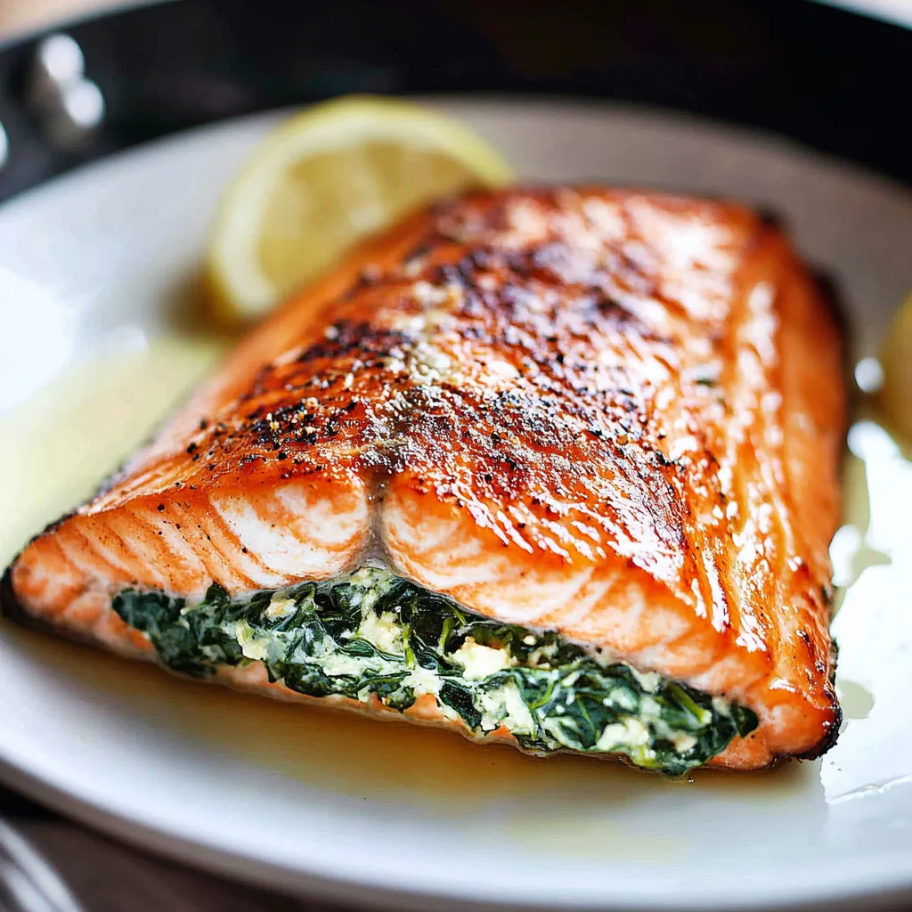 Delicious Spinach Stuffed Salmon