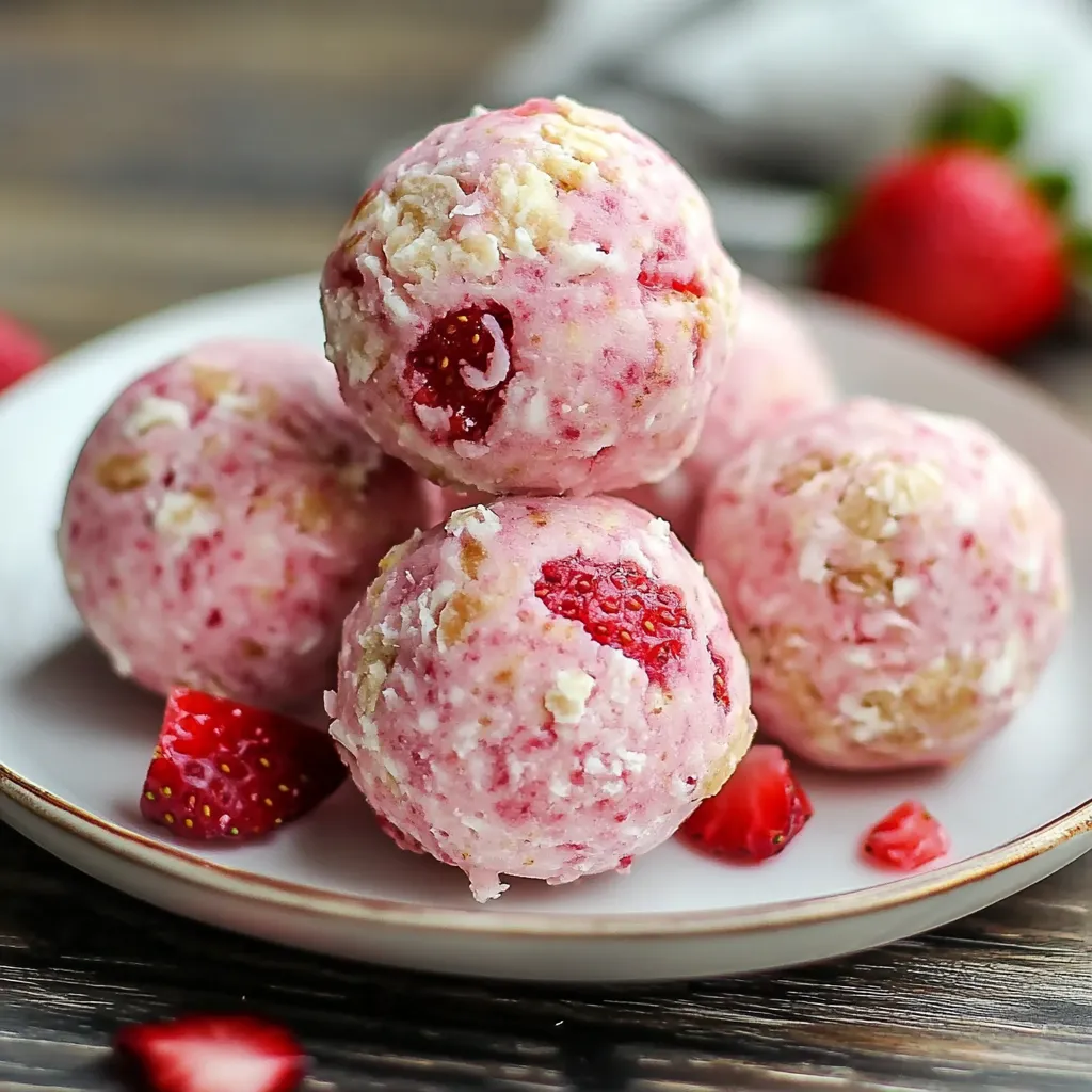 Yummy Strawberry Cheesecake Protein Balls