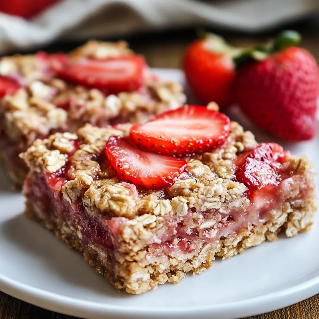 Yummy Healthy Strawberry Oatmeal Bars