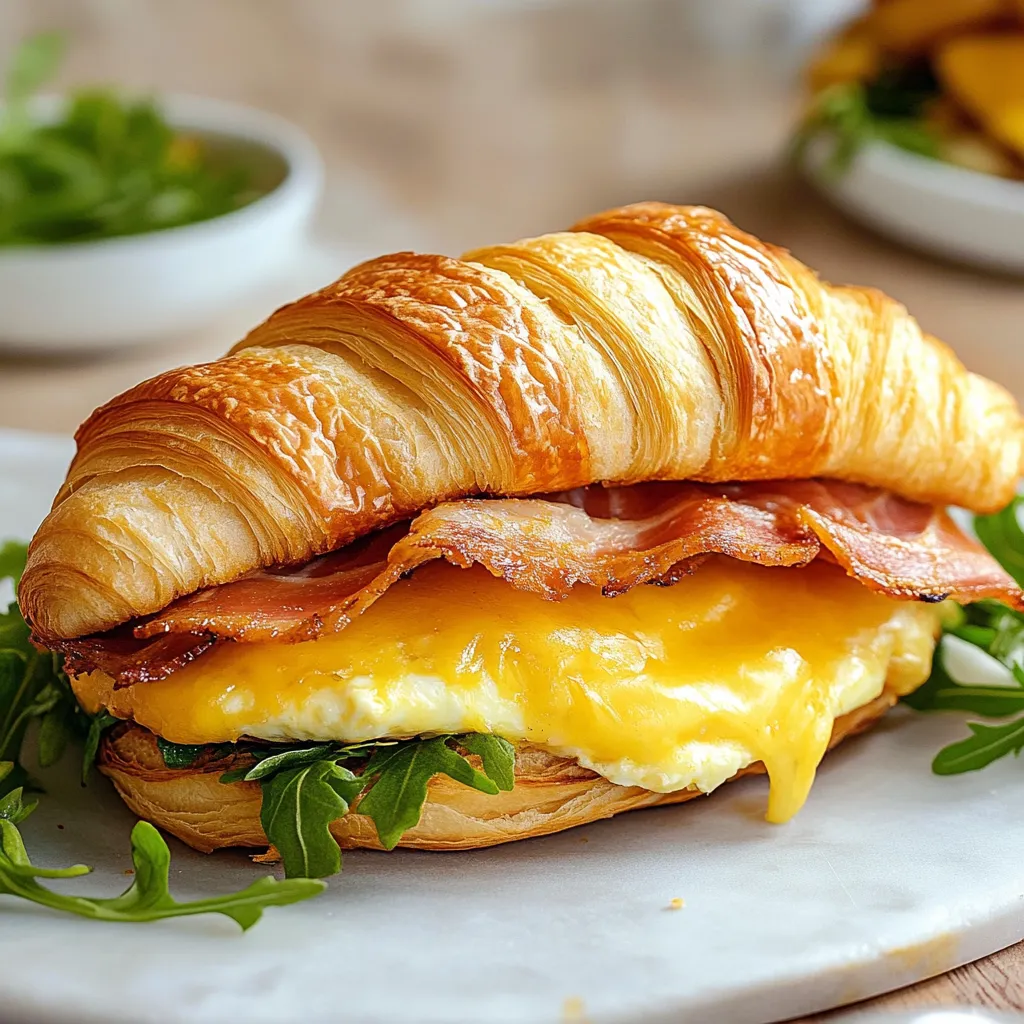 Easy Maple Mustard Croissant Breakfast Sandwich