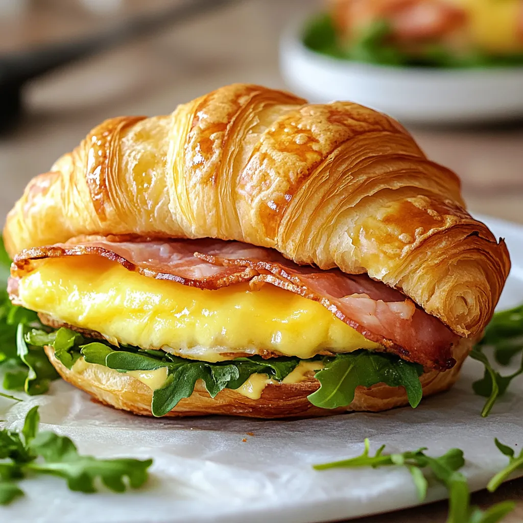 Delicious Maple Mustard Croissant Breakfast Sandwich