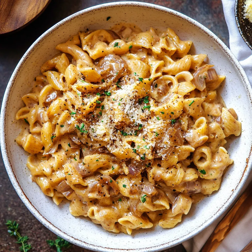 Delicious One Pot French Onion Pasta