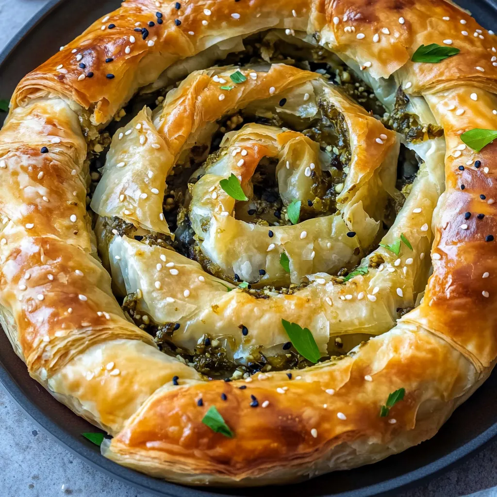 Easy Flaky Spanakopita Spiral