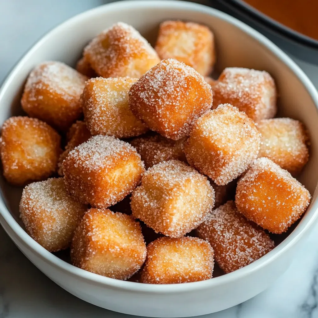 Sweet bites of air-fried churros covered in cinnamon sugar