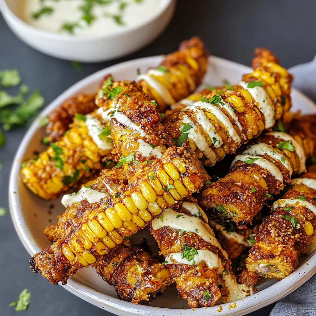 Easy Air Fryer Corn Ribs