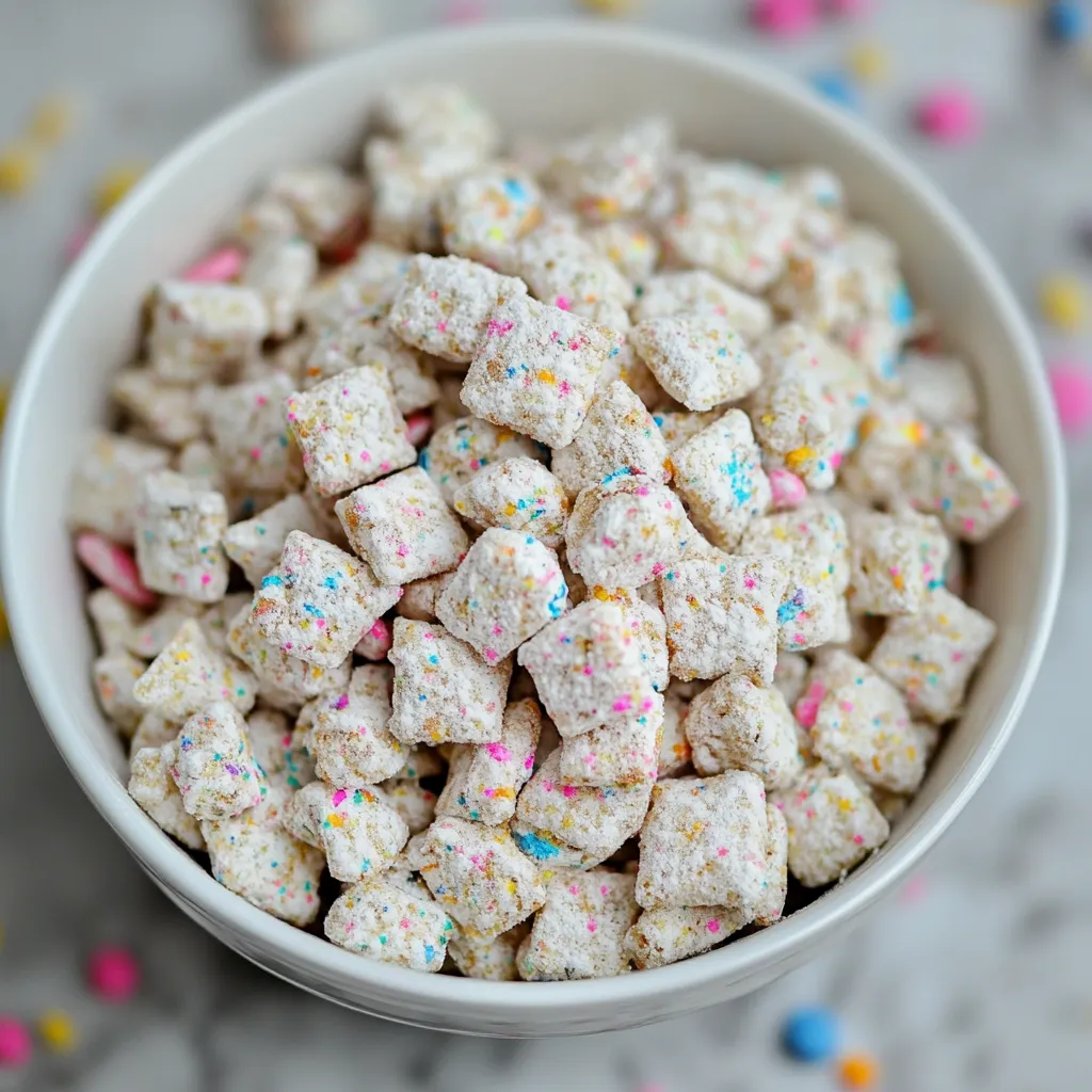 Delicious Birthday Cake Puppy Chow