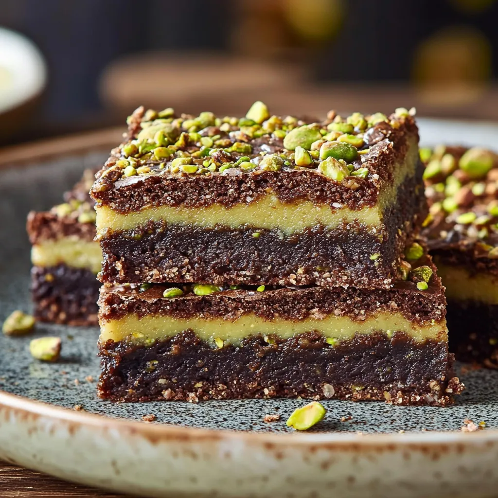 A square of chocolate cake with almonds on top.