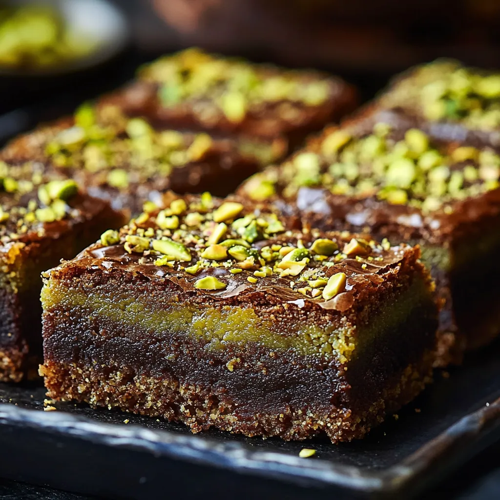 A square of chocolate cake with almonds on top.