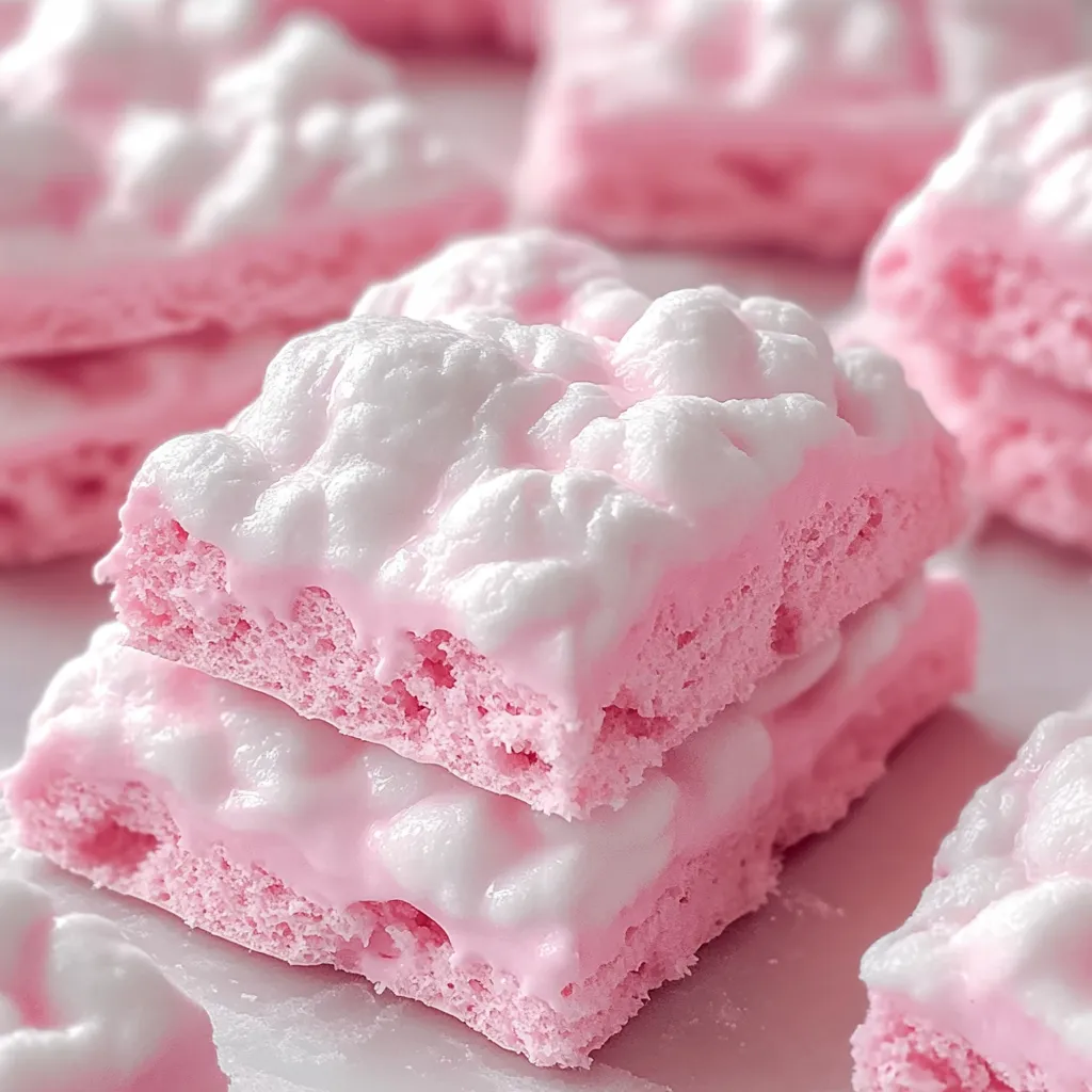 Pink and white sweets arranged on a plate.