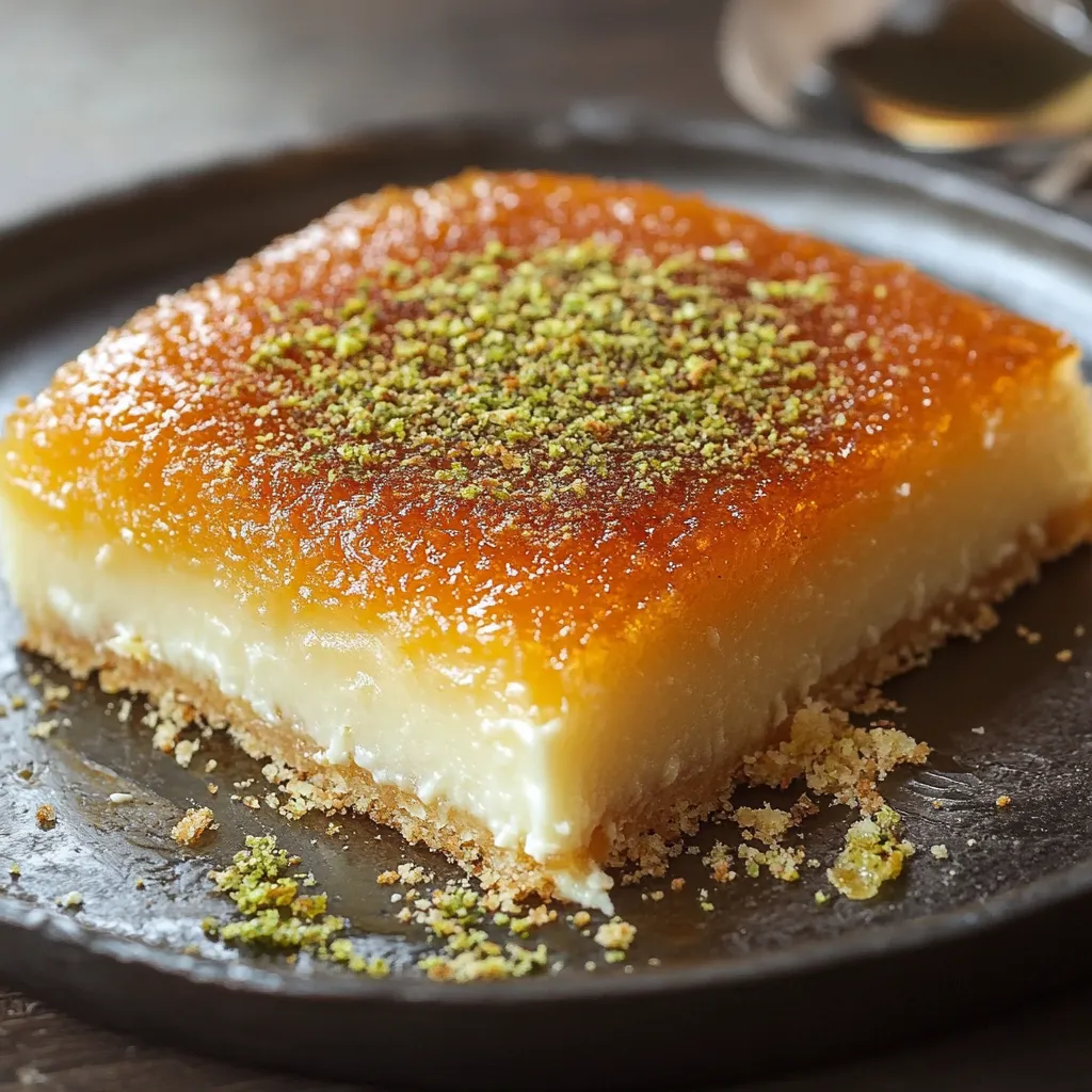 A slice of cake with green toppings.