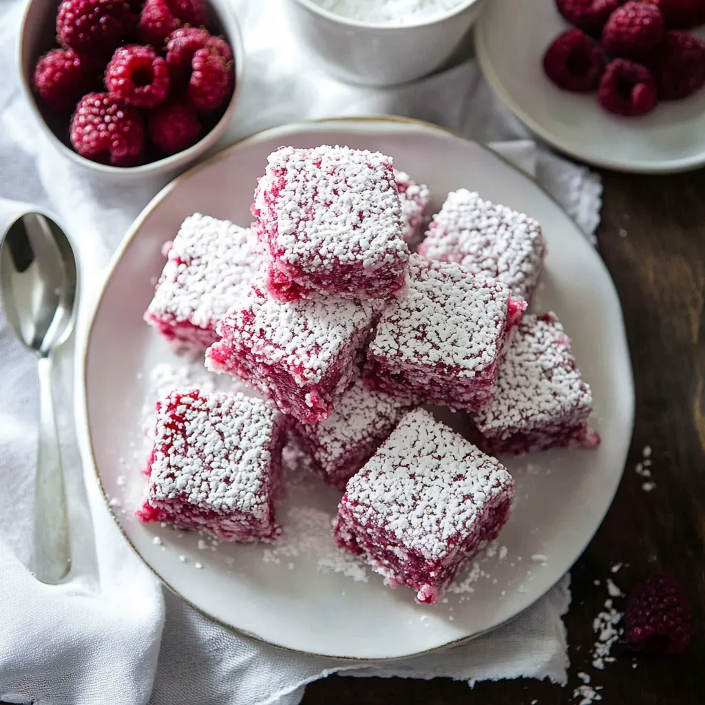 A plate of dessert with white powder on top.