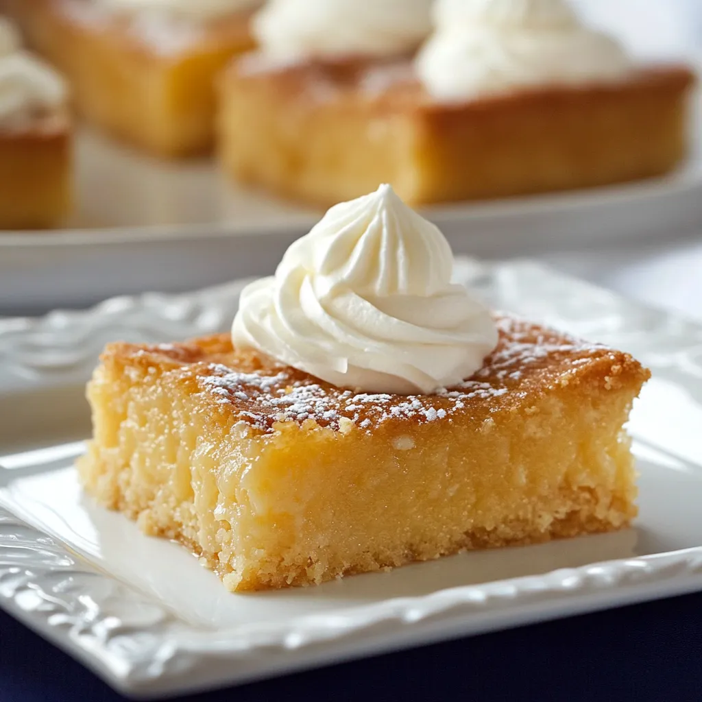 Square piece of honey cake with cream cheese on top.