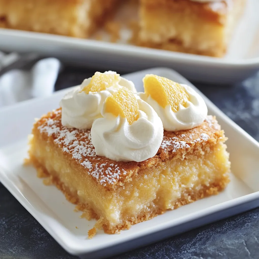 A slice of cake with whipped cream on top.
