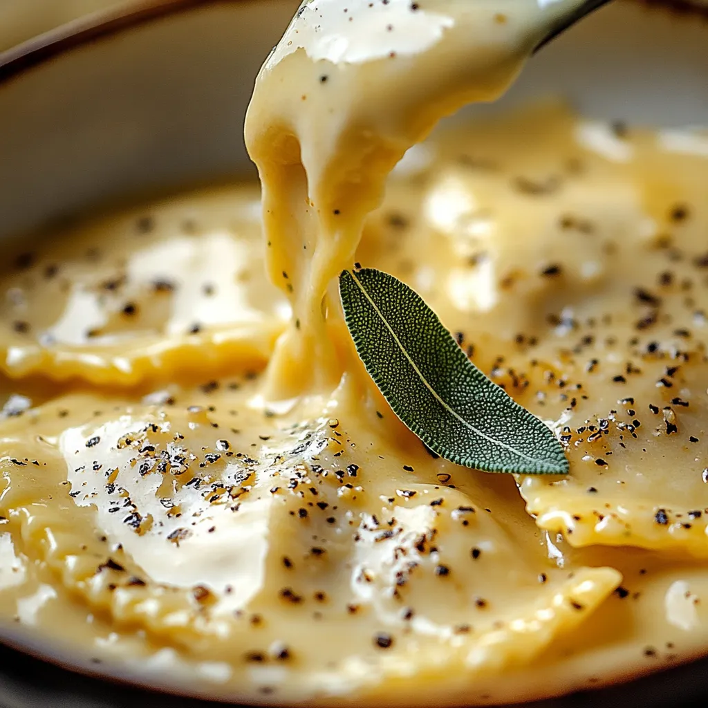 A bowl of pasta with a green leaf on top.